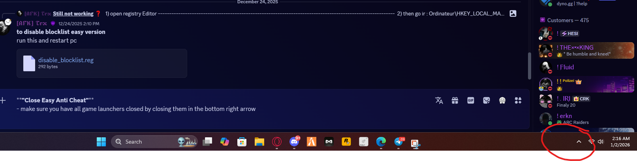 Bottom right system tray – close game launchers