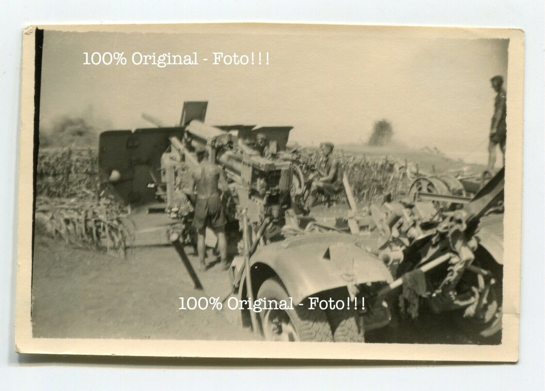 Foto Italien 1944 schwere deutsche Flak Erdkampf Panzerung Geschütz5