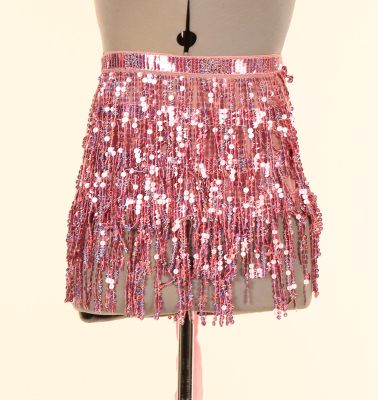 Pink Tassel Sequin Skirt - One Size