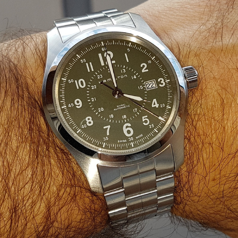 Hamilton Khaki Field Auto 42mm 100M Green Dial Cal. H10 Ref. H70605163