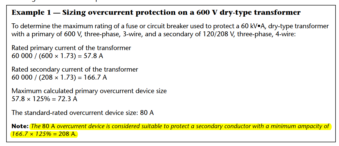 CEC - Transformer Overcurrent Protection - Upsize Wire to Match Breaker ...