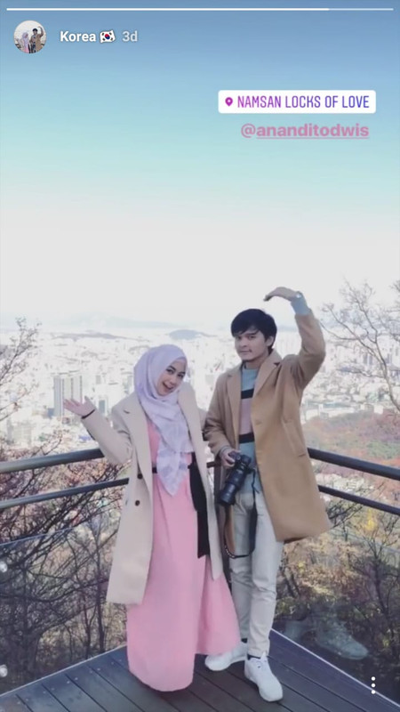 Anisa dan Dito saat honeymoon di Korea