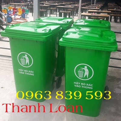 Thùng rác nhựa 240lit màu xanh lá giảm giá rẻ quận 8 - lh 0963 839 593 Ms.Loan Thung-rac-cong-nghiep-240lit-co-banh-xe-thung-nhua-dung-rac-ngoai-troi