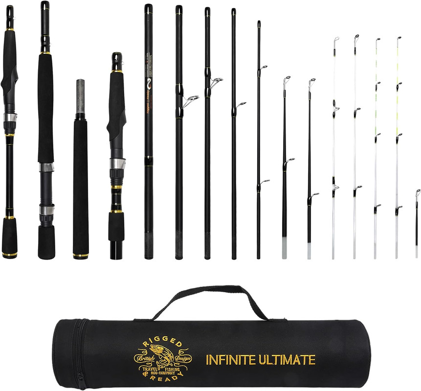 X Ultimate 25-in-1 Compact Multifunction Spin-Cast-Bait-Fly Travel Fishing  Rod