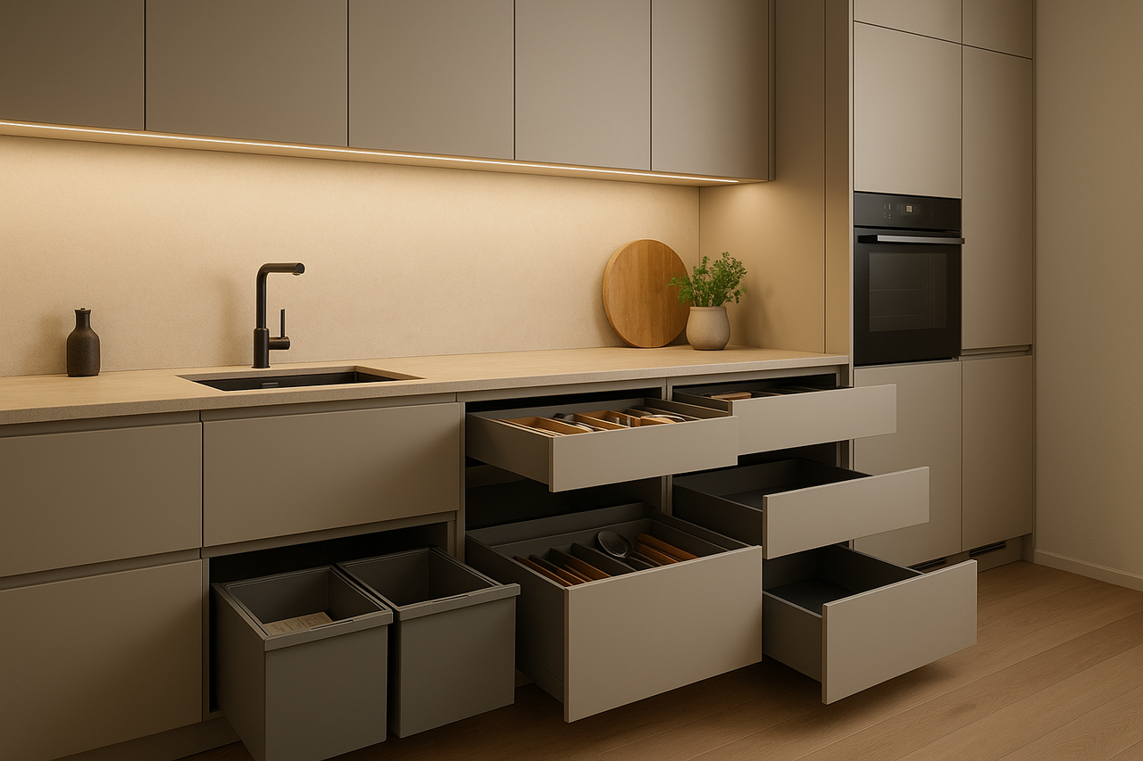 Кухня без ручек: push-to-open и другие современные механизмы