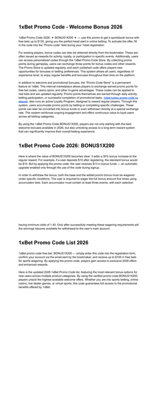 1x Bet Promo Code Sierra Leone BONUS1X200 Bonus 130