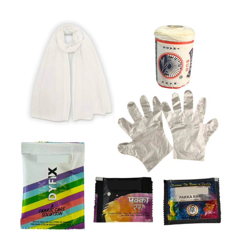 Penkraft Tie And Dye Art on Stole DIY Kit | Complete DIY Craft Kit for Beginners & Hobby Artists