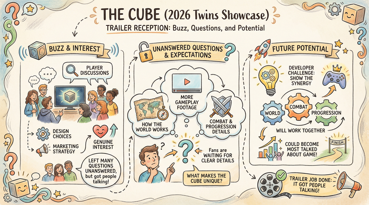 futuristic video game environment with glowing cube