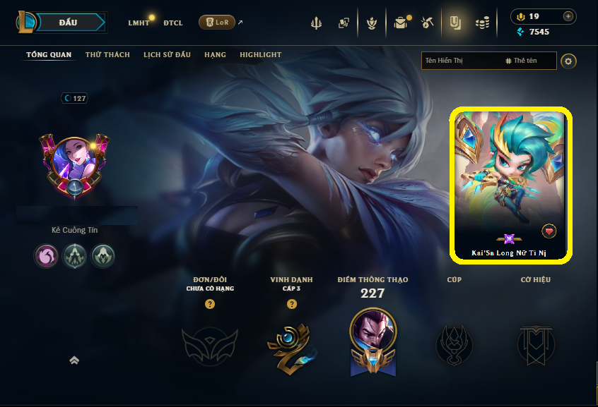 Acc LMHT # - Không Khung