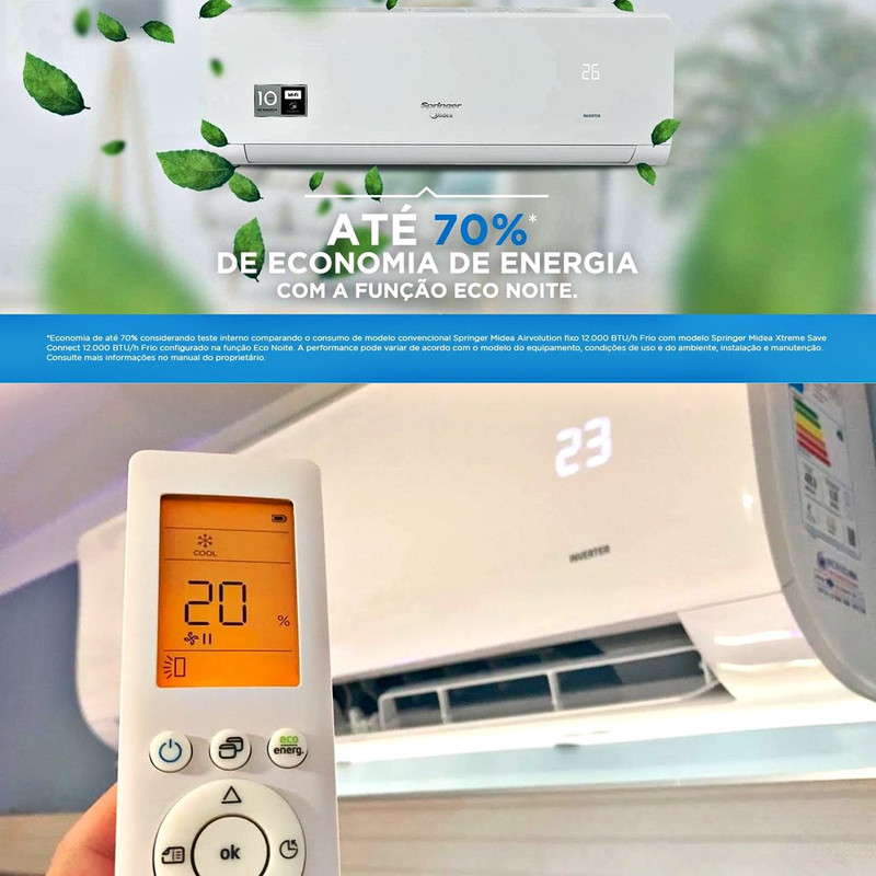 Ar condicionado Midea Xtreme Save Connect Split Inverter Só Frio 12000 BTU Branco 220V 38AGVCI12M5