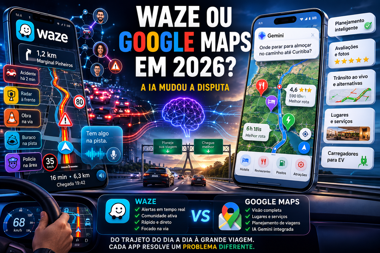 Waze ou Google Maps em 2026? A IA fez os dois pararem de competir pelo mesmo problema