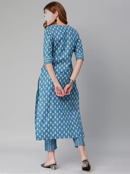 Attractive flower printed Graceful Women Kurta Sets Color 1 (KS123)