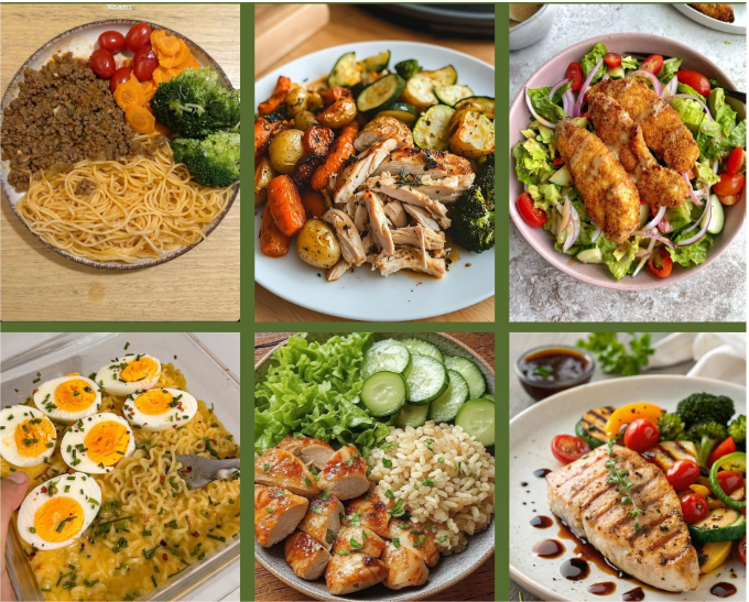 Foto de almoço rico em proteínas