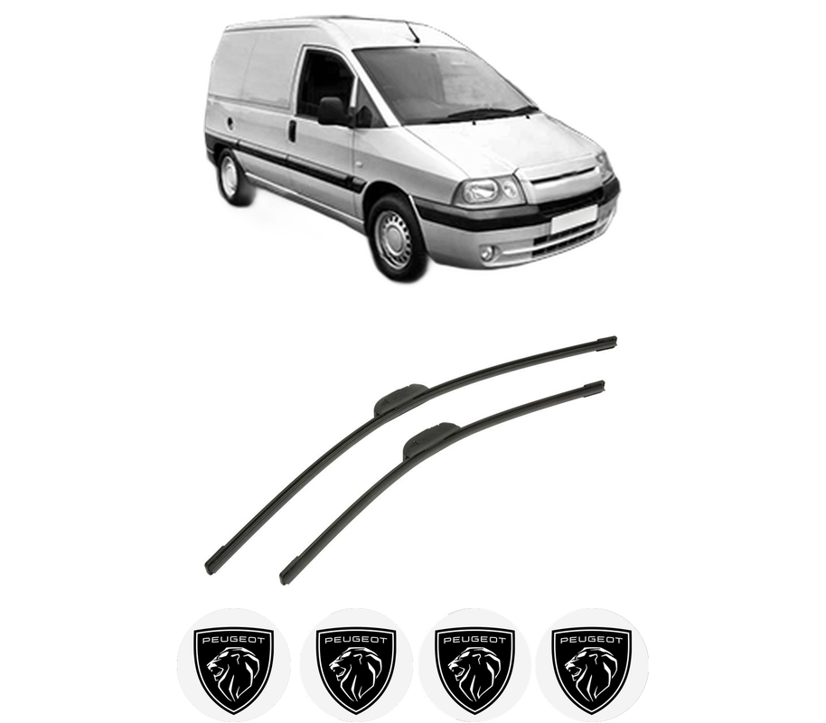 Set stergatoare auto PEUGEOT EXPERT Van (222) din 1996-2006, pentru parbriz auto, 2 bucati, Bosch Aerotwin Retrofit, din cauciuc siliconat rezistent, 4 Stickere Auto PEUGEOT