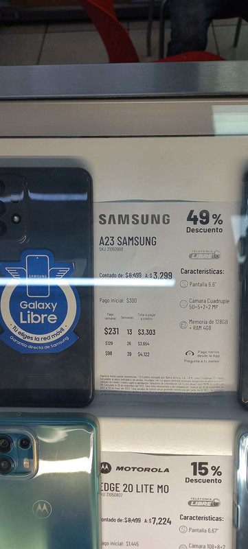 Samsung a23 en tienda física elektra es nacional 
