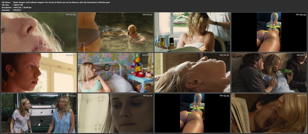 Diane Kruger and Ludivine Sagnier Sex Scene in Pieds nus sur les limaces aka Lily Sometimes (2010)w.