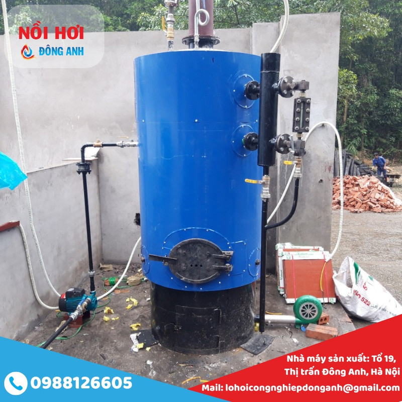 nồi hơi đốt than củi 100kg/h