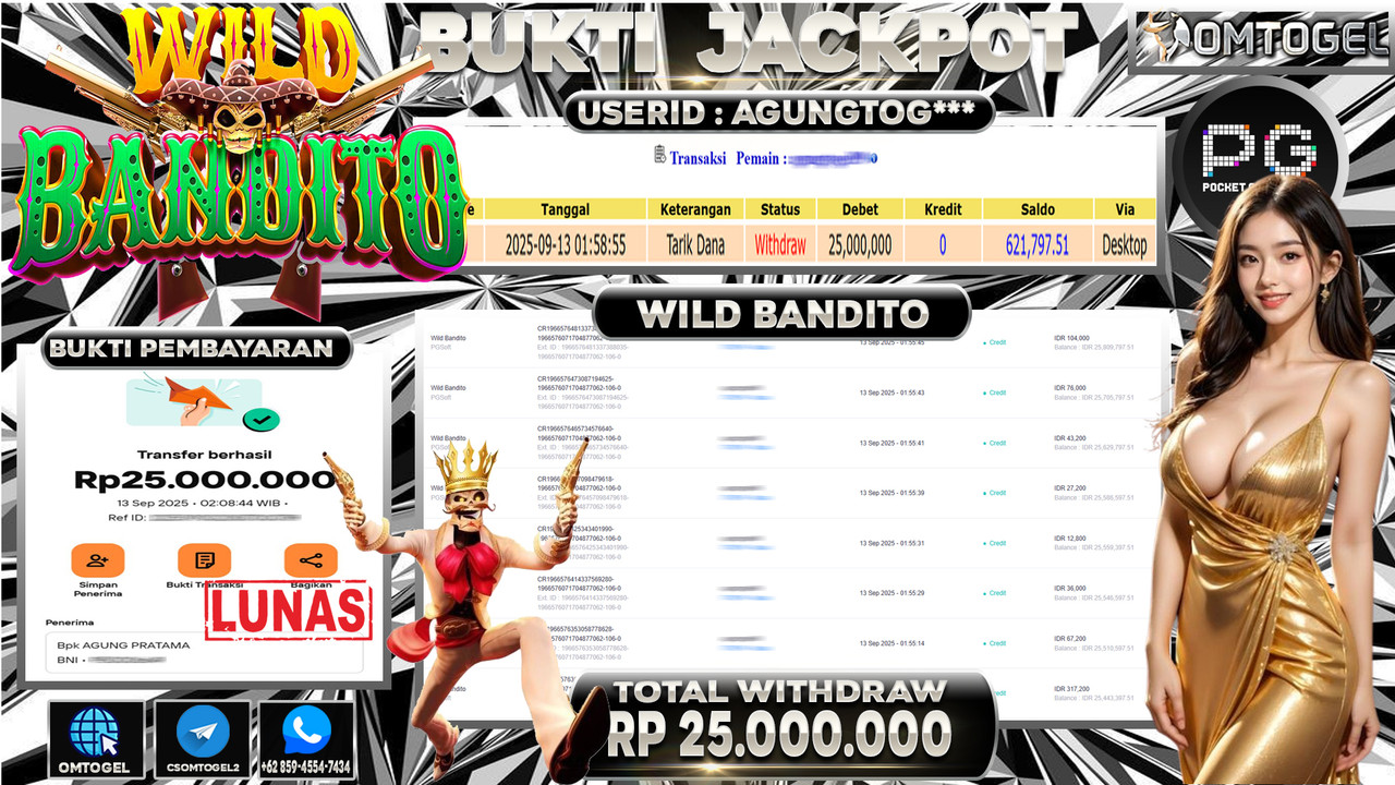 OMTOGEL JACKPOT PGSOFT WILD BOUNTY SHOWDOWN 25 JUTA DI BAYAR LUNAS ,-