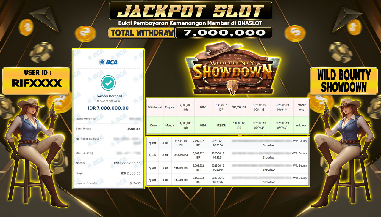 JACKPOT SLOT WILD BOUNTY SHOWDOWN 19 JUNE 2026
