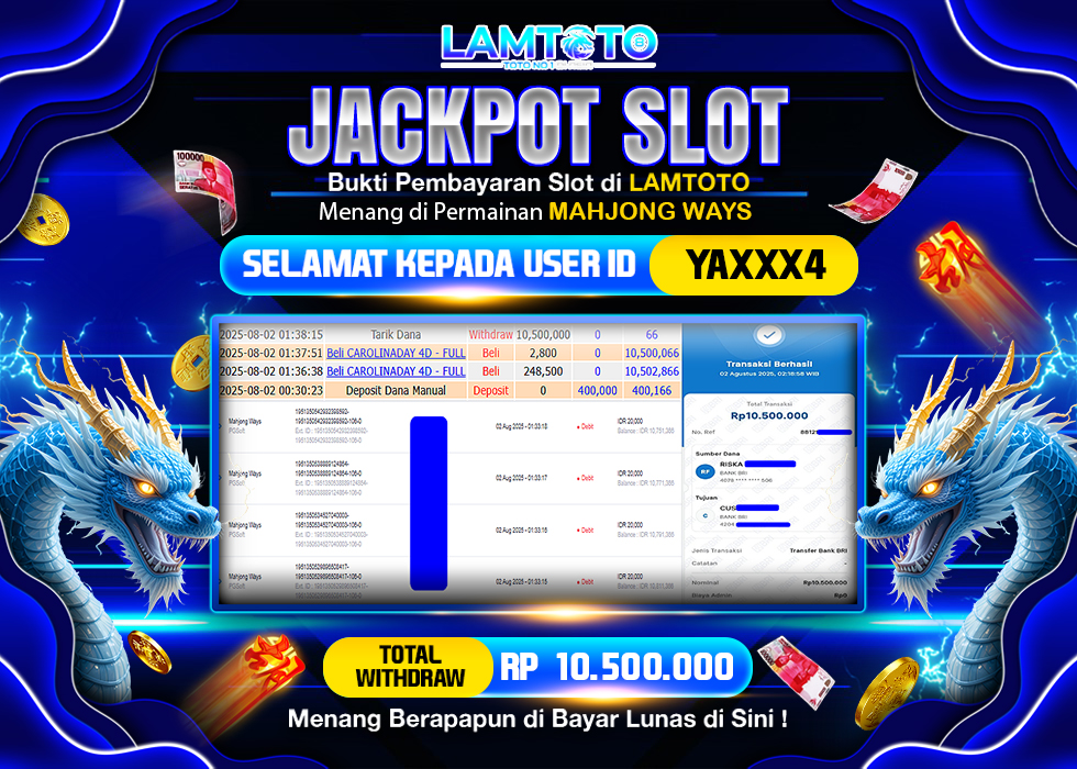 BUKTI JACKPOT LUNAS LAMTOTO