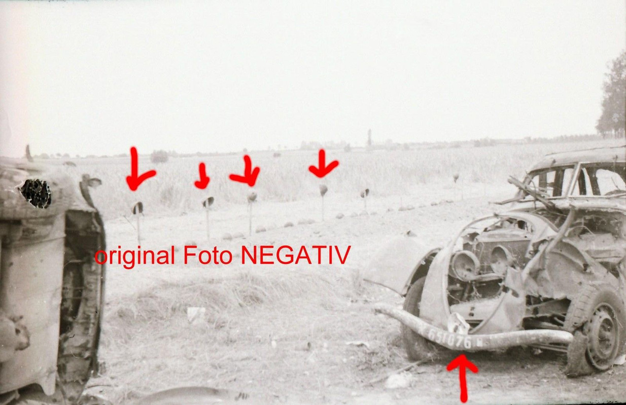 Foto 2 WK, org. Negativ,Frankreich,zerstörtse fr