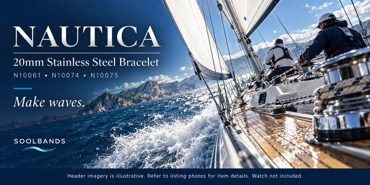 Nautica 20mm steel bracelet sailing lifestyle