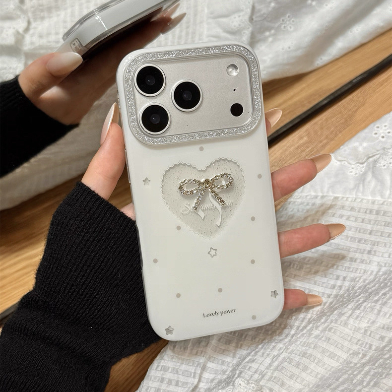 iPhone - ※リボンさん専用※ 女の子用リボン付き電話ケース,iPhone 13,14,15,16 plus,pro,max