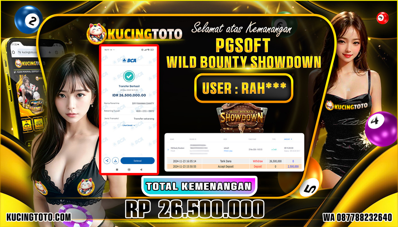 KUCINGTOTO JACKPOT SLOT Wild Bounty Showdow RP.26.500.000.,- LUNAS