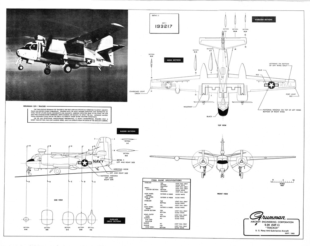 Grumman S-2A S2F-1 Tracker 3V