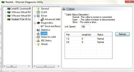 Realtek Ethernet Diagnostic Utility v2.0.7.3