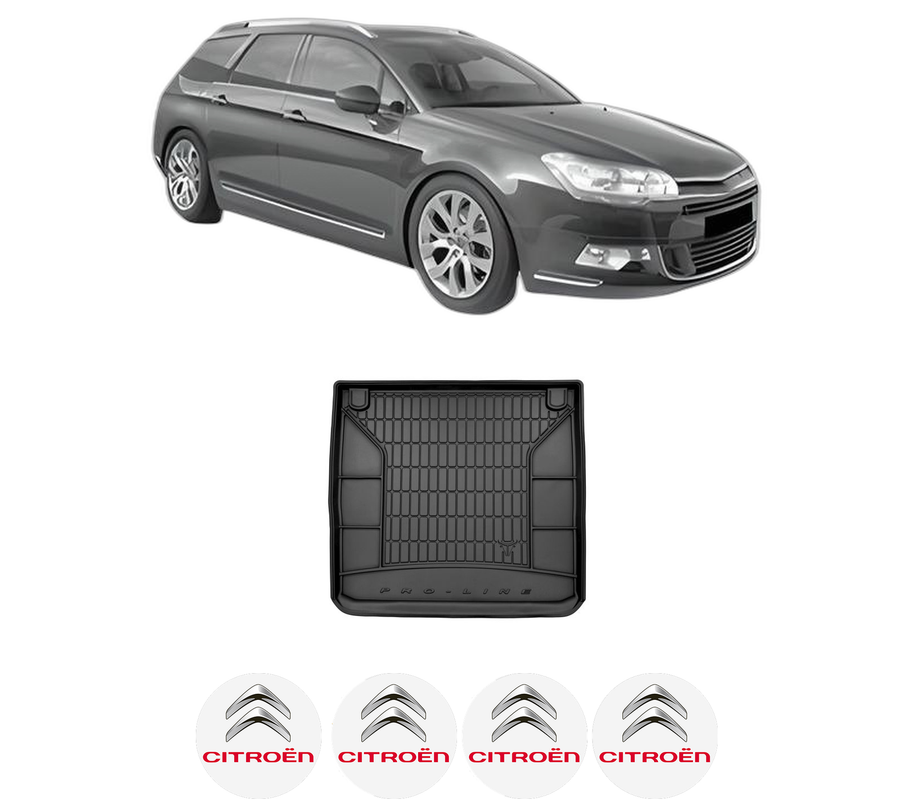 Tavita Portbagaj CITROEN C5 III Break (RW_) din 2008-2017, Protectie Portbagaj Auto, 4x Stickere auto cu CITROEN