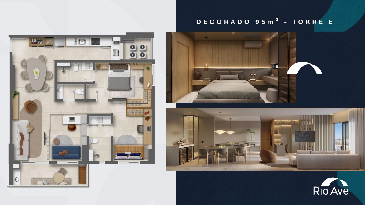 Apartamento decorado com design moderno