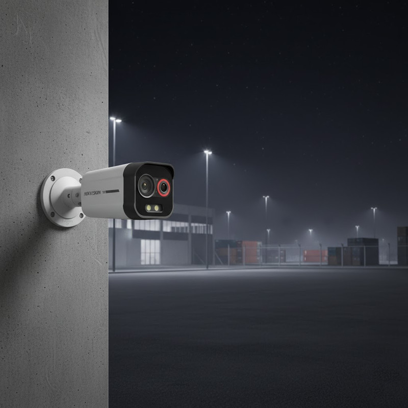 Exemplo da fusão de imagem bi-espectral da câmera Hikvision