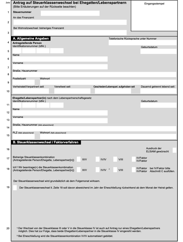 Ehegattensplitting form english