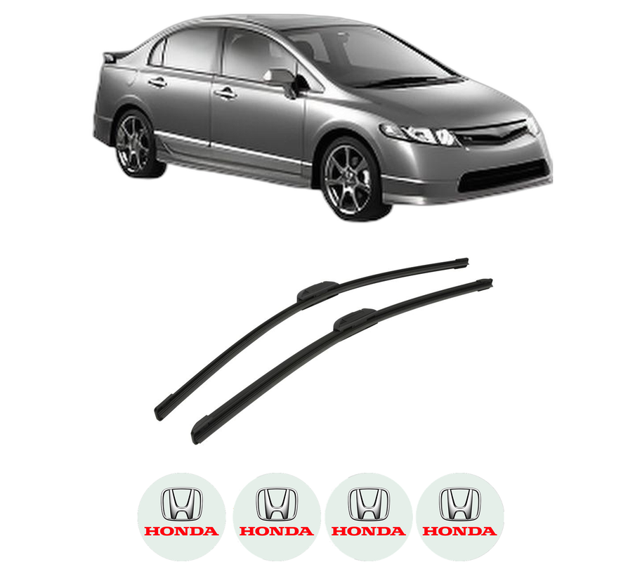 Set stergatoare auto HONDA CIVIC VIII Saloon (FD, FA) din 2005-2013, pentru parbriz auto, 2 bucati, Bosch Aerotwin Retrofit, din cauciuc siliconat rezistent, 4 Stickere Auto HONDA