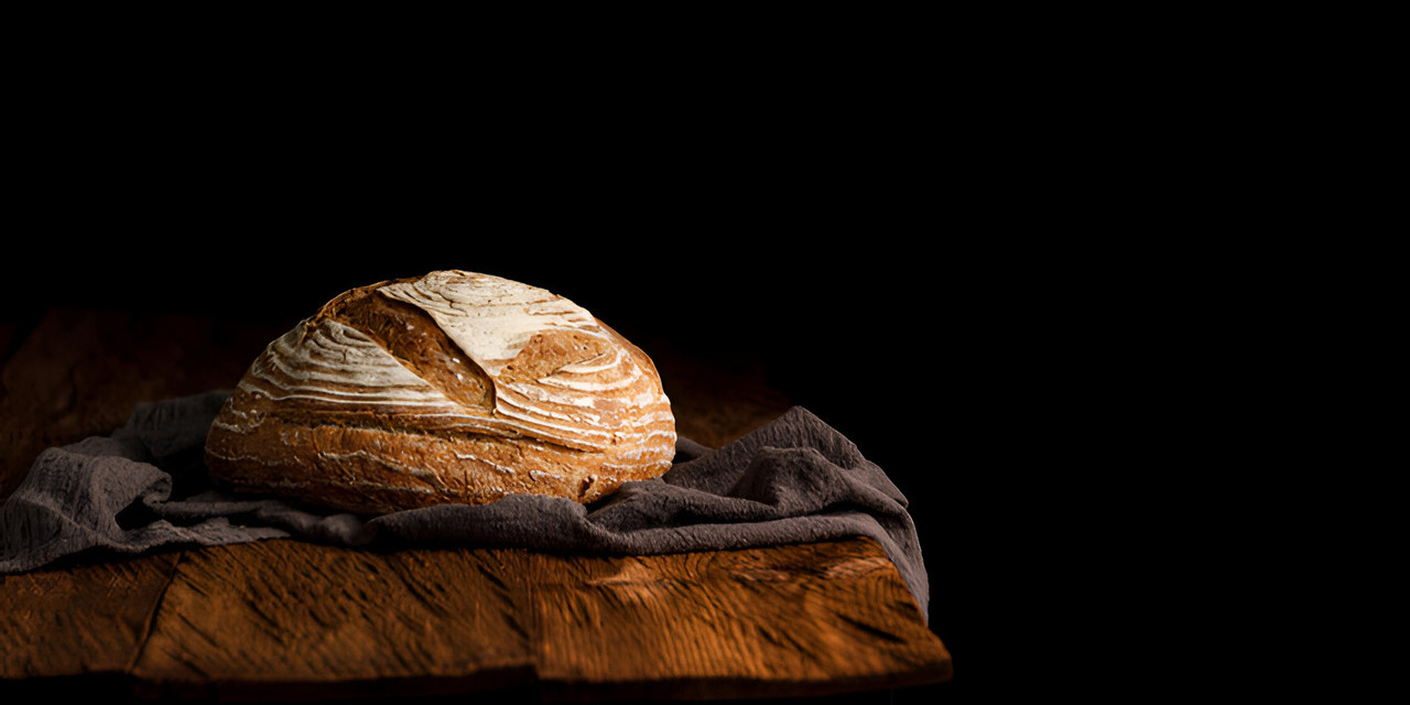 Close-up of baked bread crust