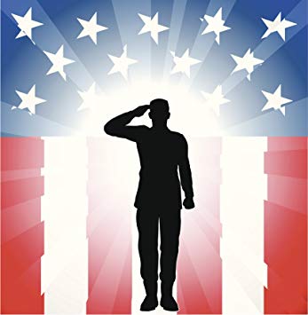 American Flag Military Man Salute