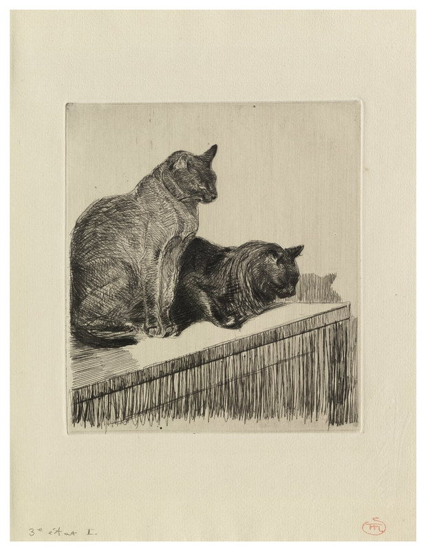 1-Theophile-Alexandre-Steinlen-Deux-Chats-sur-un-meuble-Meister-Drucke-900713