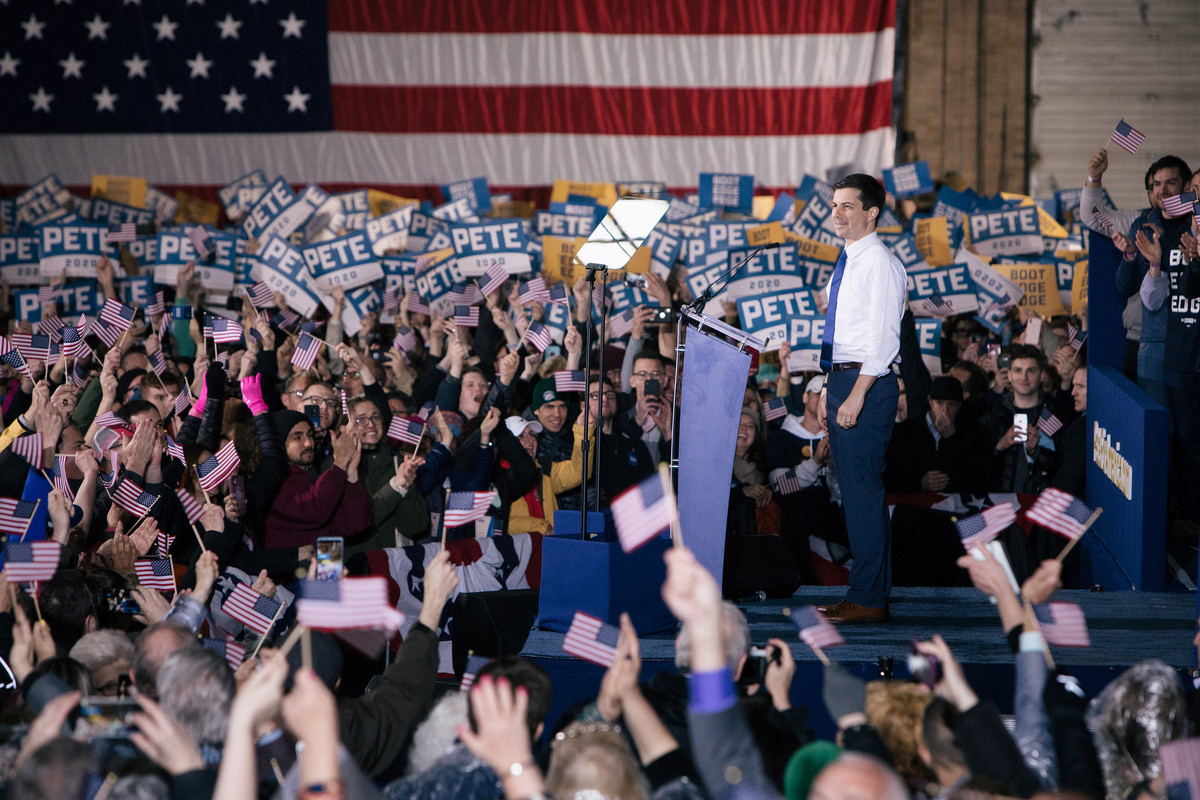 Pete Buttigieg during his 2020 Presidential Election Campaign