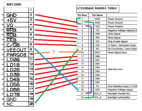 lcd panel pinouts diagram made in china