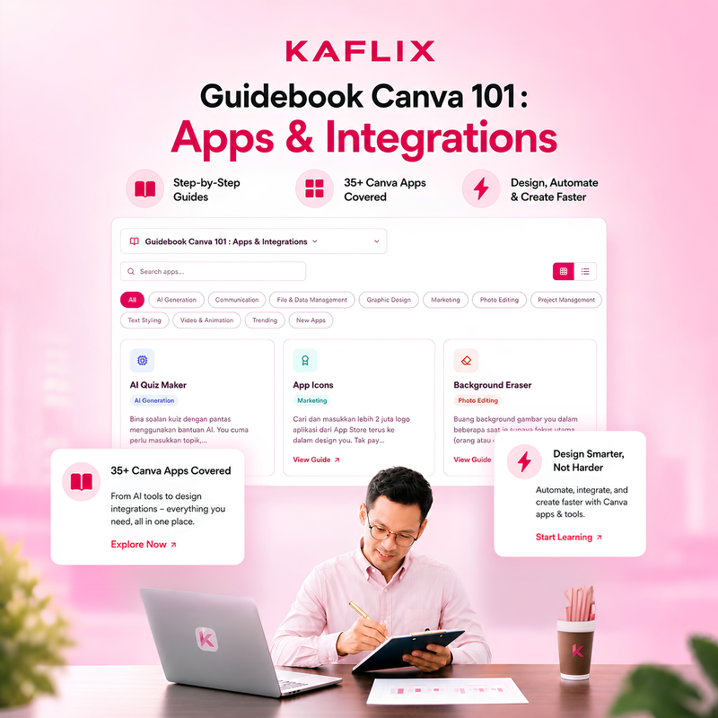 Mockup Guidebook Canva 101 dalam KaFlix LMS