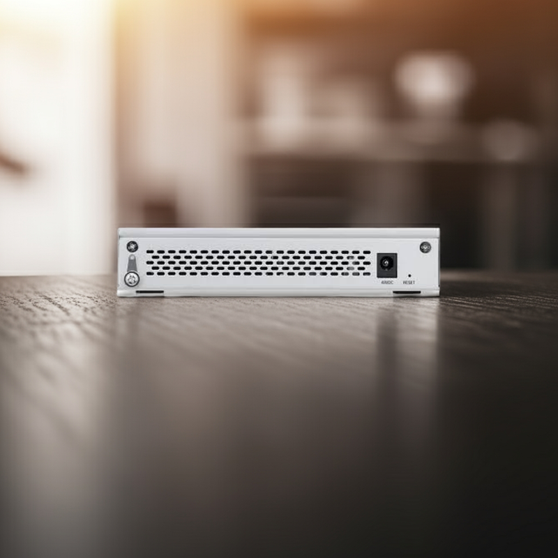 Switch UniFi em um ambiente de trabalho limpo e moderno