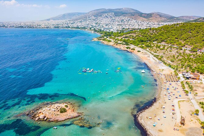 Coastal view of the Athens Riviera at sunset