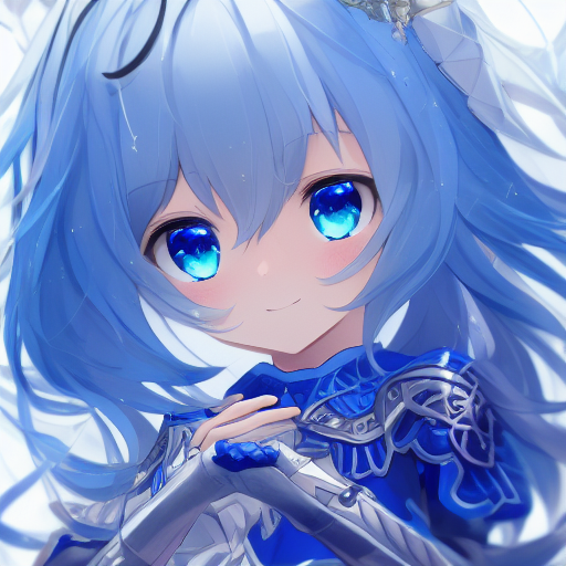 00467-162498934-DATE_ A_LIVE, detailed ((armor)) [white_dress] and blue gloves, arm up, 9yo little g