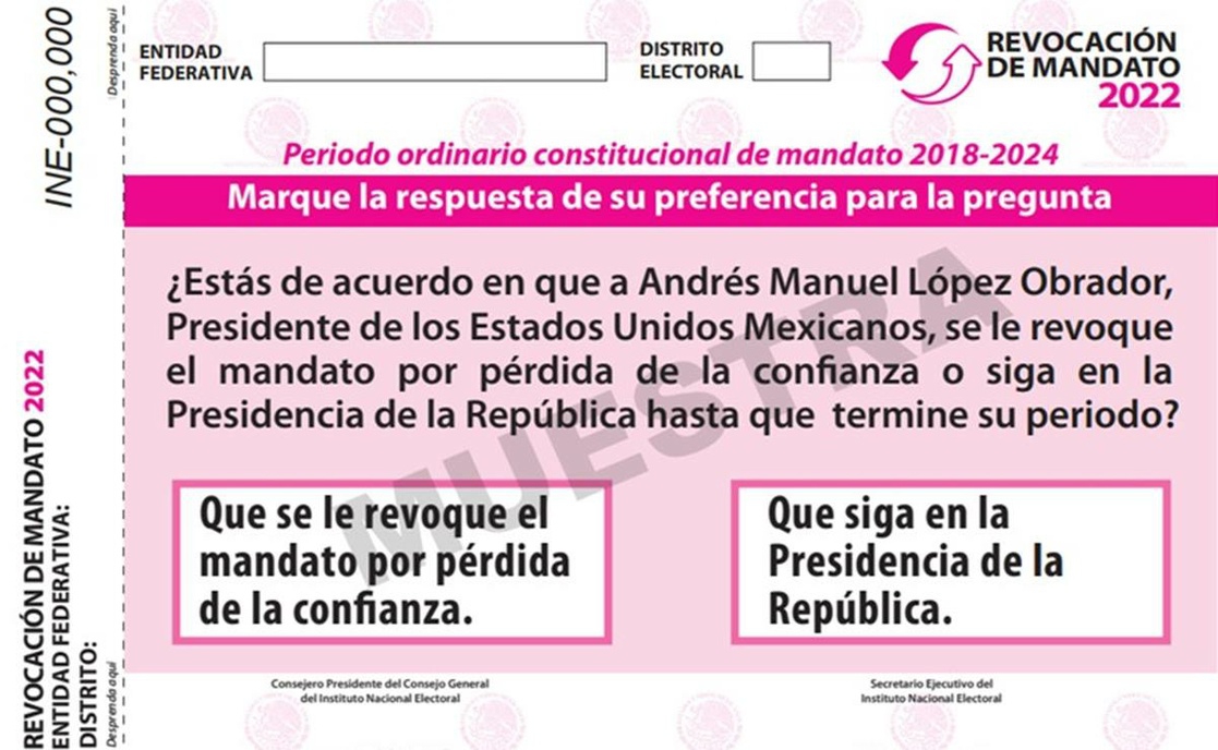 Oposición descalifica consulta de revocación de mandato