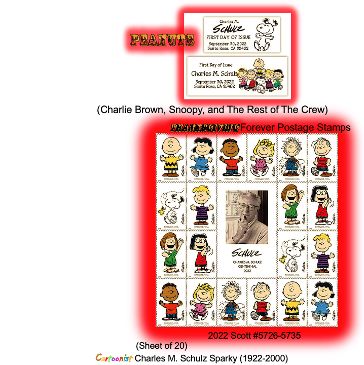 USPS Peanuts(Charlie Brown,Snoopy & Rest of The Crew)Thanksgiving