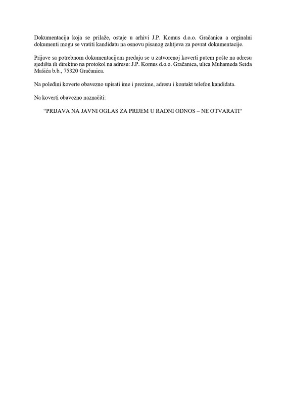 Javni oglas za prijem u radni odnos page 0005