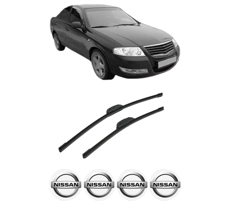 Set stergatoare auto NISSAN ALMERA Classic (B10) din 2006, pentru parbriz auto, 2 bucati, Bosch Aerotwin Retrofit, din cauciuc siliconat rezistent, 4 Stickere Auto NISSAN