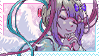 A stamp of kangel holding her hands together with wings appearing from her back