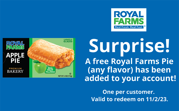 Score a Free Pie from Royal Farms Today Only